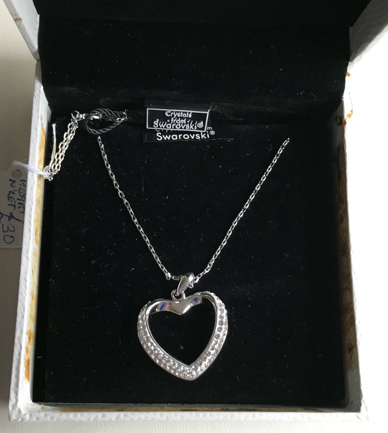 Swarovski Heart Shaped Crystal Necklace. Boxed.