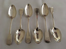 Georgian, George III, set of six silver tablespoons. London 1820 Solomon Royes. 15.4 troy ounces.