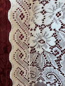 Marthe - Victorian Style white Cotton Lace Curtain Panelling By The Metre- Width 90cms - 36""