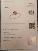CERTIFIED CHAMPAGNE DIAMOND ROSE GOLD RING