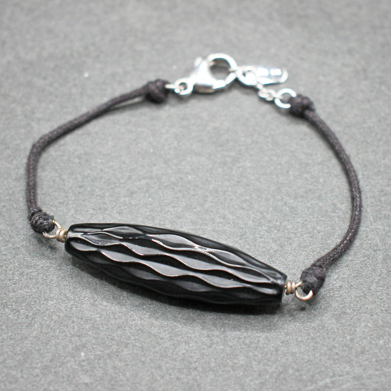 Lalique “Briolette” black crystal bracelet