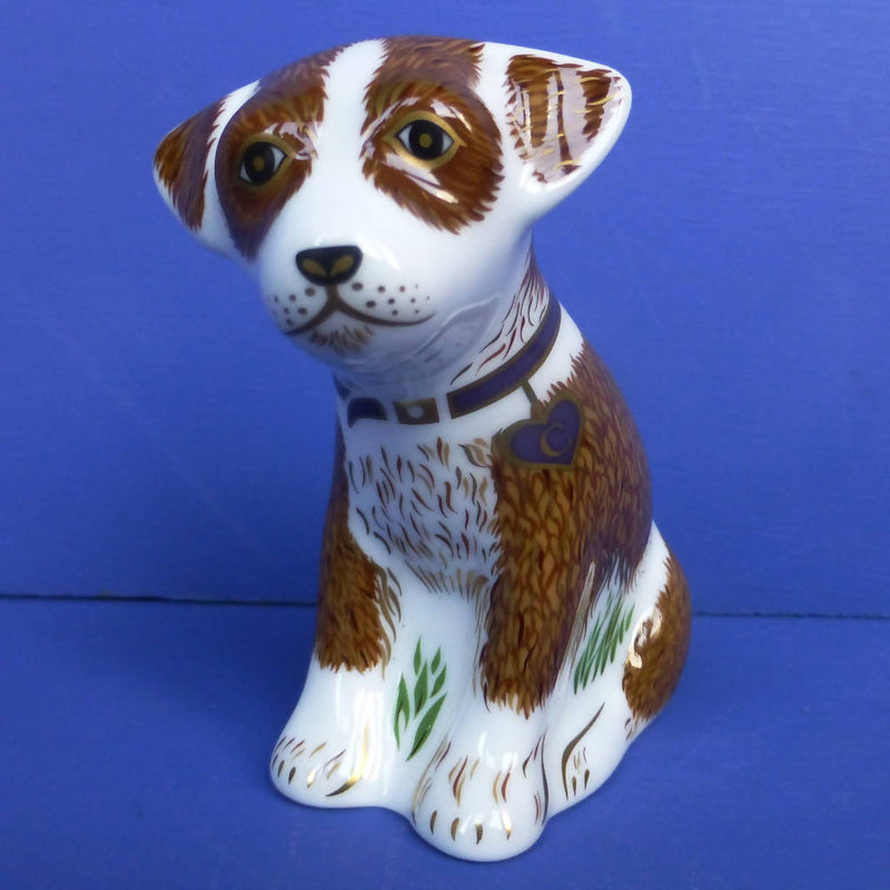 Royal Crown Derby Limited Edition Paperweight - Colin The Puppy with gold stopper