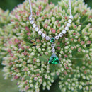 Handmade 18ct White Gold Fine Tsavorite & Diamond Necklace