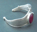 Narissa Mather ruby set silver fork cuff bracelet