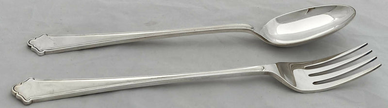 Silver Plated Serving Fork & Spoon. Elkington & Co. 1961.