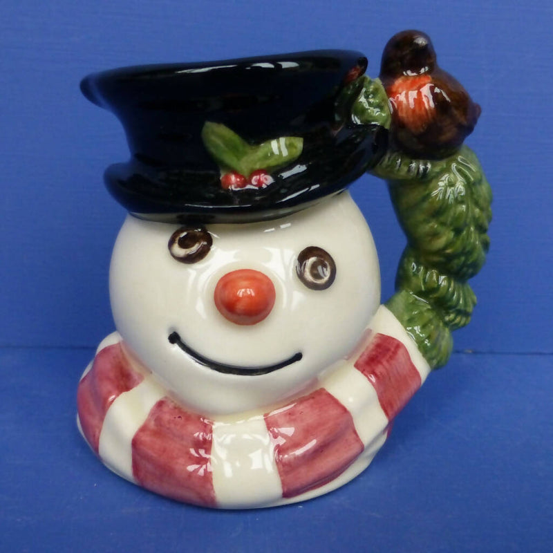 Royal Doulton Limited Edition Miniature Character Jug - Snowman (Wreath and Robin Handle) D7159 (Boxed)