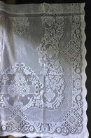 "Jessica" Victorian Style White Cotton Lace Curtain Panel Ready To Hang - 36" x 36" 90 x 91cms