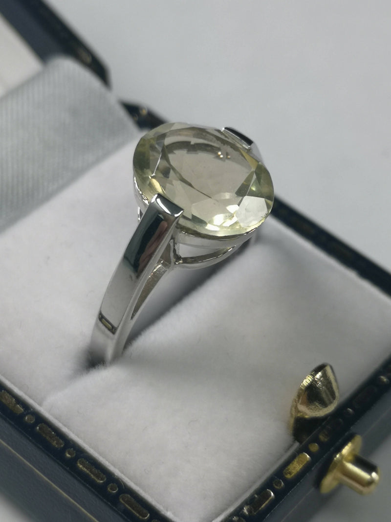 Vintage Sterling Silver Lemon Citrine Ring