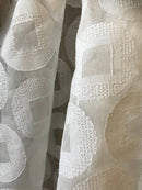 Two tone Squircles funky -contemporary Style cream madras Curtain Panelling 68”/36”