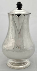 Georgian, George IV, Silver Hot Water Jug. London 1825 Michael Starkey. 20.2 troy ounces.