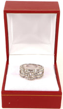 Silver & CZ Cluster Band Ring