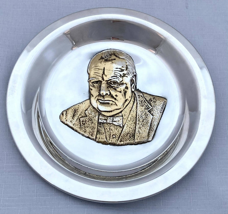 Elizabeth II Sir Winston Churchill Filled Silver Plate. London 1974 John Pinches (Medallists) Ltd.