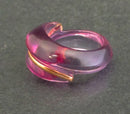 Baccarat pink crystal ring with 18ct gold detail