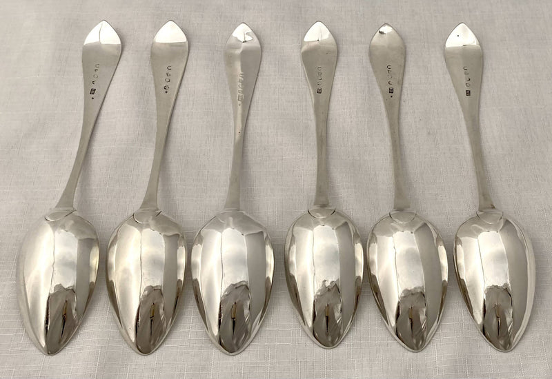 Georgian, George III, Six Scottish Silver Tablespoons. Edinburgh 1792 Alexander Henderson. 13.7 troy ounces.