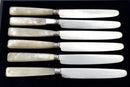Georgian, George III, Silver & Mother of Pearl Dessert Knives & Forks for Six. Sheffield 1816.