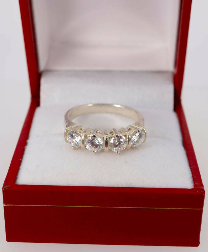 Sterling Silver & 4 Stone CZ Ring