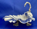 1891 Liberty of London Ornate Silver Plated Shell Dish with Stylised Swan Neck Handle.
