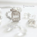 18ct White Gold Baguette & Brilliant Diamond Cluster Pendant 0.53ct