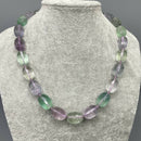 Faceted fluorite bead necklace