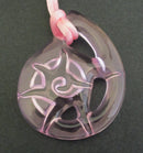 Lalique pink crystal pendant