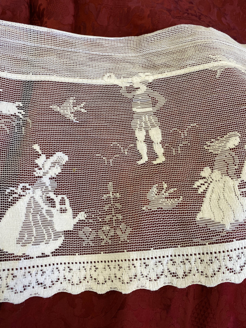 Nursery Rhymes Scottish Cotton Lace Valance Curtain Panel - 12" drop by the metre