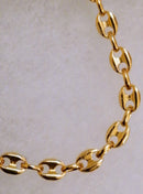 New Italian Yellow Gold Overlay Sterling Silver Rambo/Mariner Link Bracelet - 7.5"