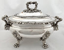 Victorian Silver Plated Lion Mask Soup Tureen, circa 1850.