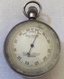 Asprey silver travel pocket barometer. Hallmarked for London 1892 by Barnett & Scott.