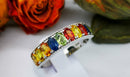 New Rainbow Sapphire 1/2 Eternity Ring (Size V)