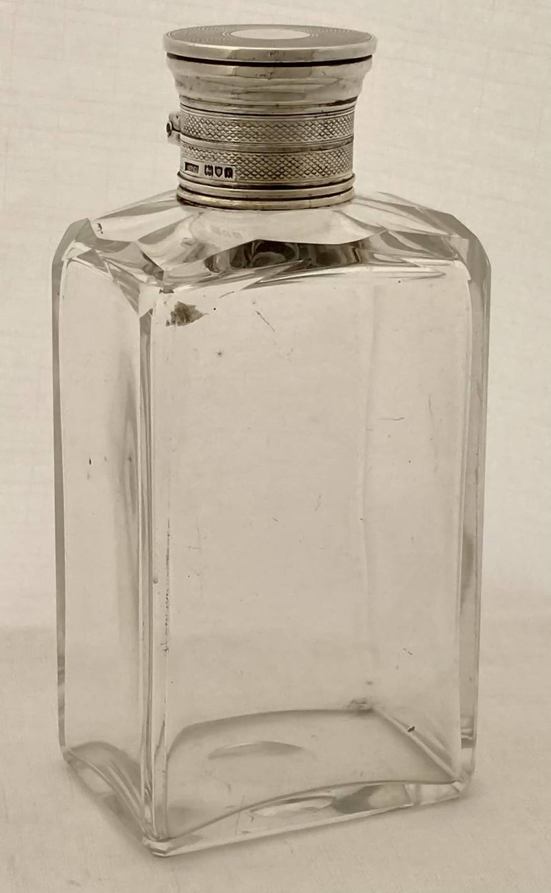 George V Large Silver & Cut Glass Cologne Flask. London 1912 Asprey & Co Ltd.