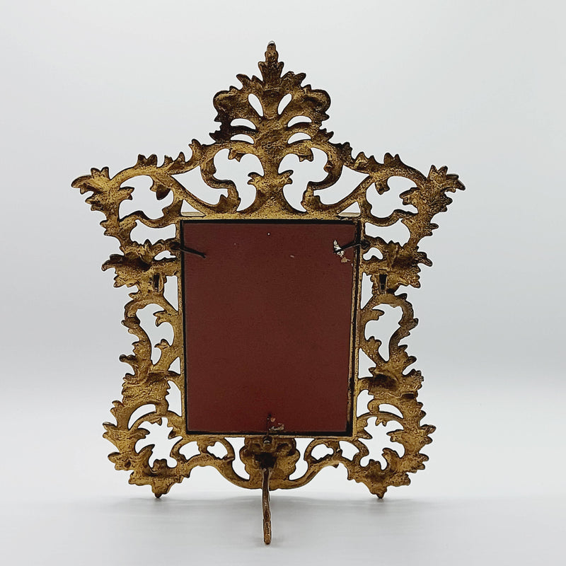 Elegant Antique Cast Metal Gilded Mirror