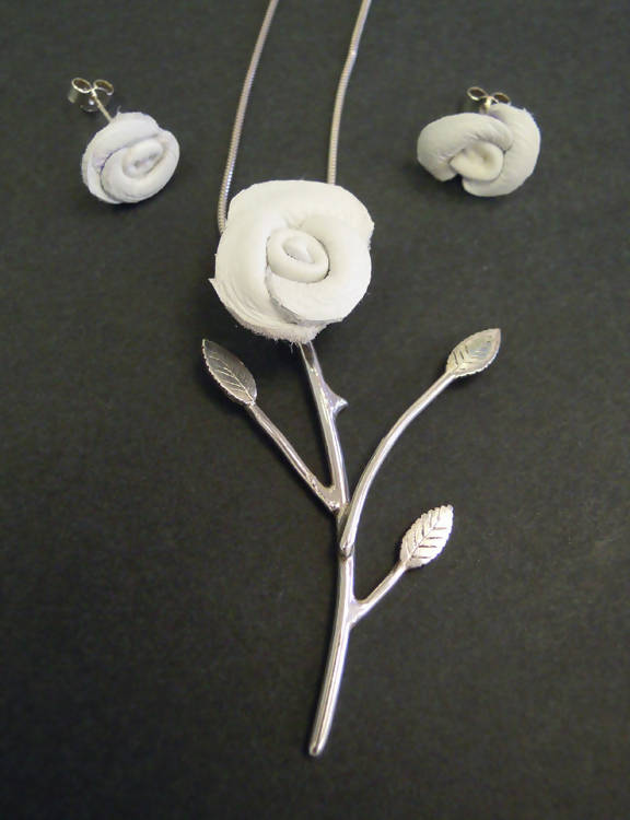 Jake: Yorkshire rose pendant and earrings