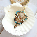 Victorian 10ct Turquoise & Pearl Pendant