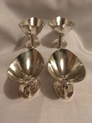 Georgian, George III, matching set of four silver pedestal salts. London 1784 Abraham Peterson & Peter Podio. 12.8 troy ounces.