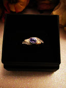 New Tanzanite and Zircon 925 Sterling Silver Ring (Size O)