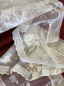 Nursery Rhymes Scottish Cotton Lace Valance Curtain Panel - 12" drop by the metre