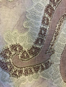 Paisley Green madras Lace Curtain Panel to finish 68'/120" 3metres long