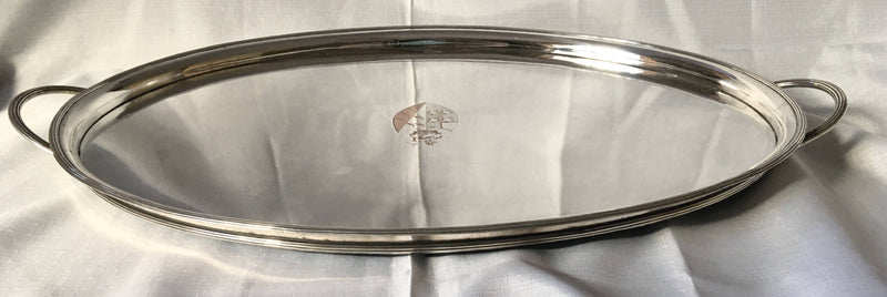 Georgian, George III, Old Sheffield Plate tray, circa 1790 - 1800, displaying the Marital Arms of Josiah Wedgwood II.