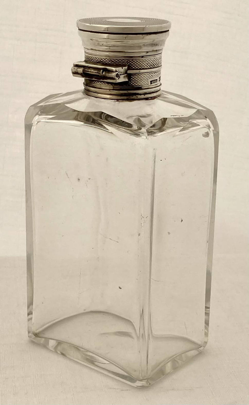 George V Large Silver & Cut Glass Cologne Flask. London 1912 Asprey & Co Ltd.