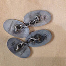 Silver enamel cufflinks