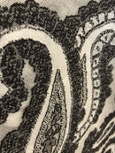 Striking contemporary Paisley Black Cotton madras Lace Curtain Panel 66"/120"