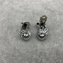 Silver and marcasite clip earrings