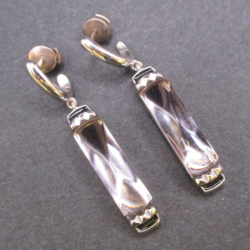 Baccarat crystal and silver earrings