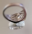 New Platinum Overlay Sterling Silver Signet Ring Made with Swarovski Zirconia - Size V