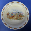 Royal Doulton Large Bunnykins Baby Plate / Oatmeal "Beware Of The Bull"