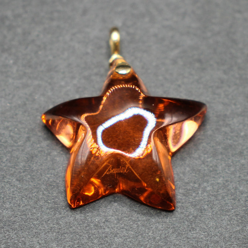 18ct gold Baccarat orange star pendant