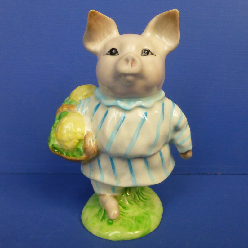 Beswick Beatrix Potter Figurine - Little Pig Robinson BP2 (Gold Backstamp - Striped Dress)