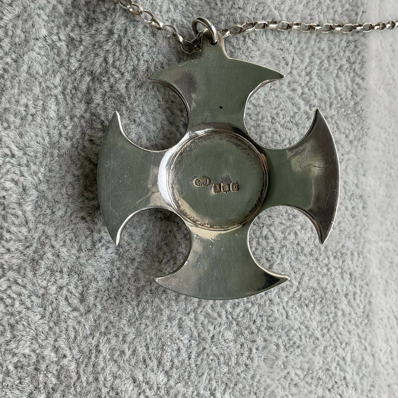 1970’s silver and Caithness glass pendant