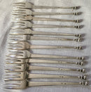 Cased set of twelve Dutch silver cake / pastry forks. M. Bijkamp of Steenwijk. 4.4 troy ounces.