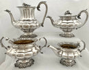 Silver Tea & Coffee Set Presented by King William IV Upon Launching the Miniature Frigate The Royal Adelaide. London 1833 Atkins & Somersall. 76 troy ounces.